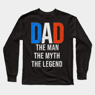 French Dad The Man The Myth The Legend - Gift for French Dad With Roots From French Long Sleeve T-Shirt